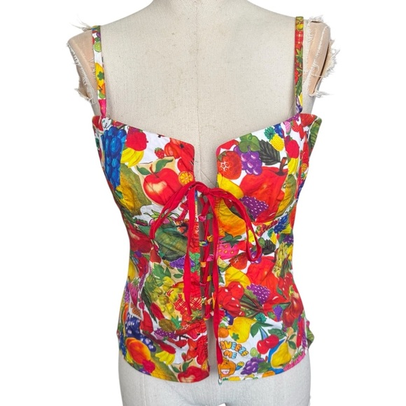Tyler McGillivary Fruit Sticker Corset in Fruit Stickers Print Medium - Picture 4 of 14